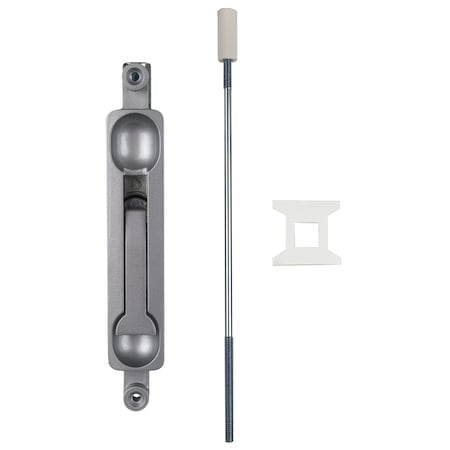 Global Door Controls 10 in. Mortise Flush Bolt with 7/8 in. Rod Extension in Aluminum TH1100-FB1-AL